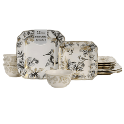 222 Fifth Christmas Lane Electroplate 12pc. Dinnerware Set