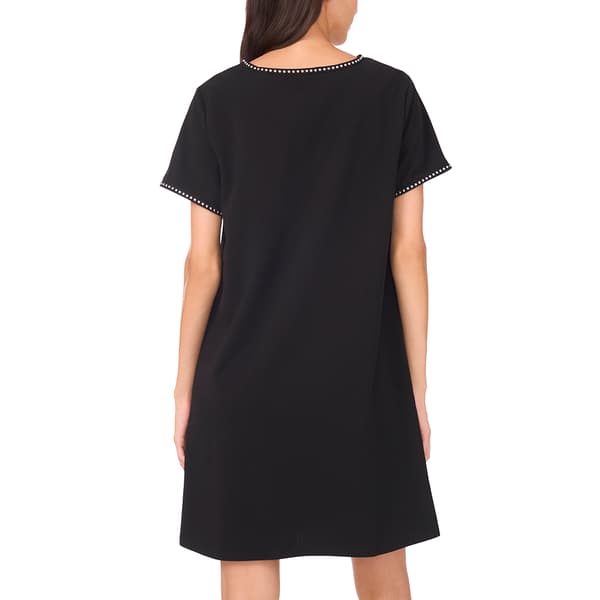 Womens MSK Short Sleeve Crepe Stud Shift Dress