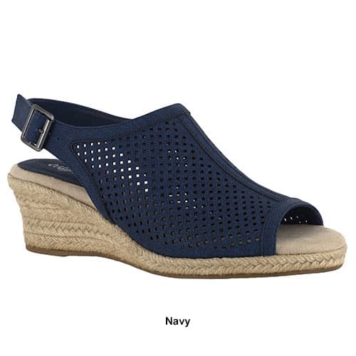 Womens Easy Street Stacy Espadrille Wedge Sandals