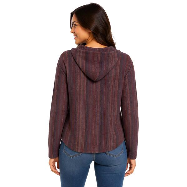 Juniors Wallflower Striped Hacci Baja Hoodie - Stripe