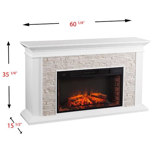 Southern Enterprises Faux Stacked Stone Electric Fireplace