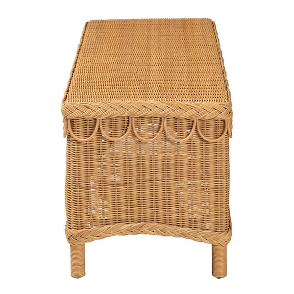 bali & pari Erla Bohemian Light Honey Rattan Accent Bench