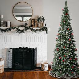 National Tree 7.5ft Cullen Slim Pine Christmas Tree