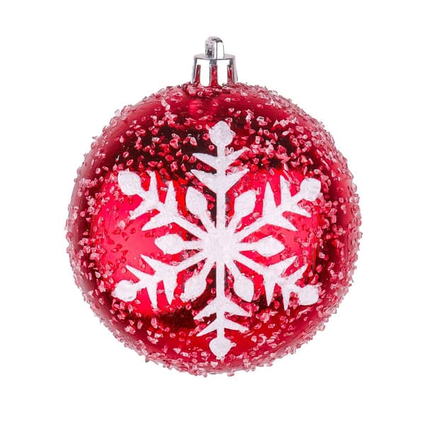 National Tree 6pc. Red & White Snowflake Shatterproof Ornaments