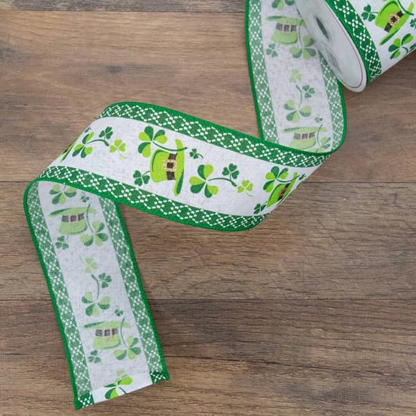 Northlight Seasonal 30ft. Shamrock & Hat Wired Craft Ribbon