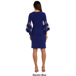 Womens R&M Richards Angel Sheer Trim Sleeve Wrap Dress