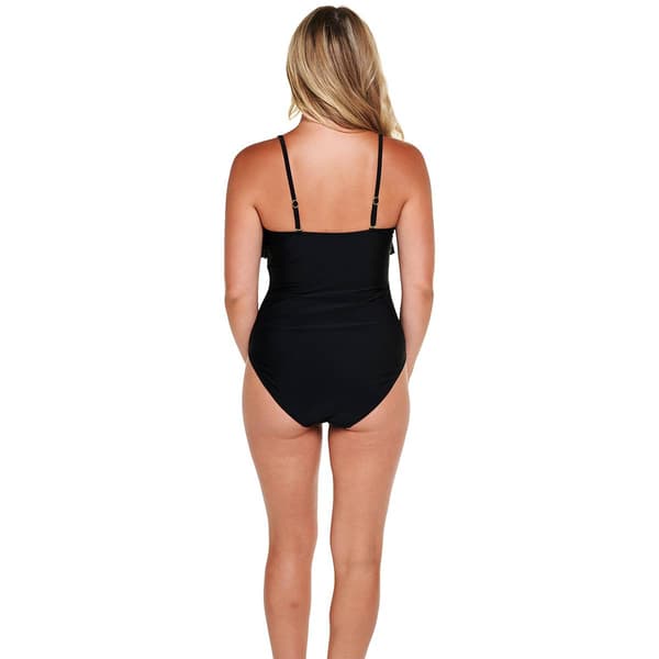 Womens Jones New York Double Ruffle One Piece Swimsuit