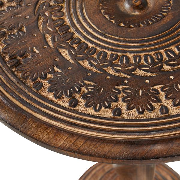 9th & Pike® Round Wood Carved Accent Table