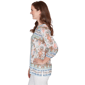 Womens Ruby Rd. Seas The Day 3/4 Sleeves Coastal Ocean Blouse - image 3