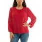 Womens Zac & Rachel Long Sleeve Round Neck Stud Blouse - image 1