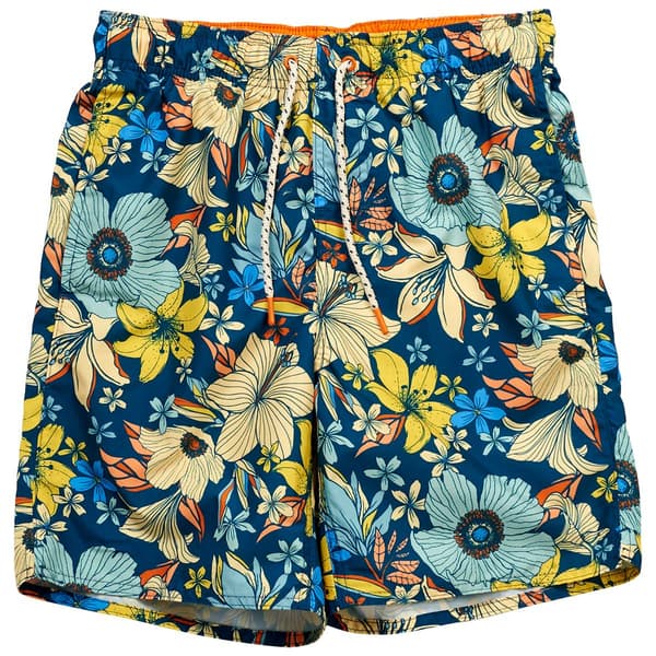 Mens Hawaiian Authentics Floral Swim Trunks