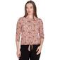 Petite Emaline Limon Printed 3/4 Sleeve Top - image 1