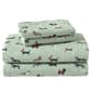 Laura Ashley Holiday Pups Cotton Flannel Sheet Set - image 1
