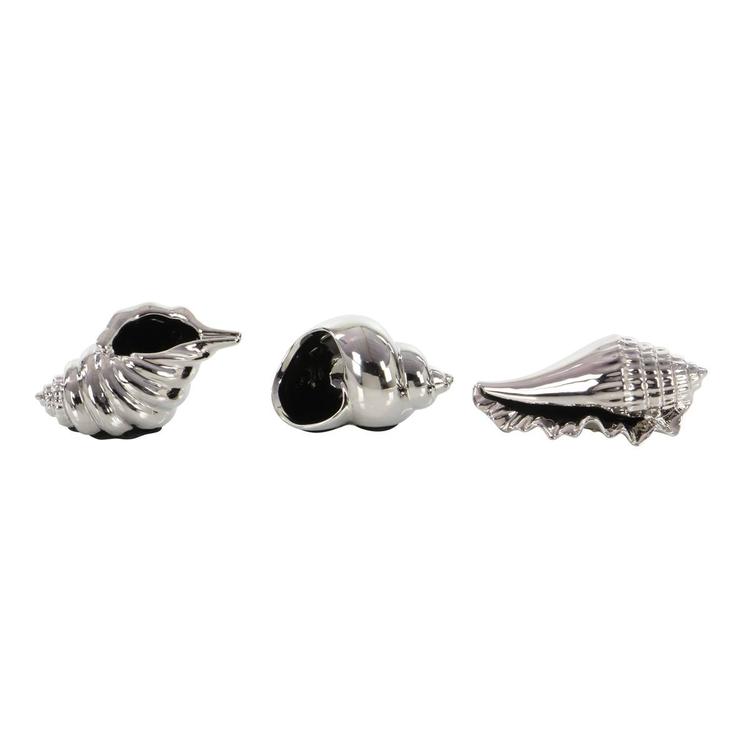 9th & Pike® Metallic Coastal Seashell Sculpture - Set of 3
