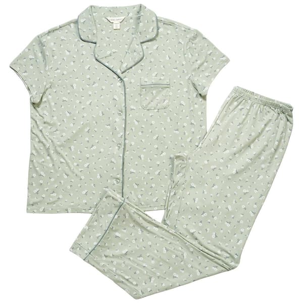 Womens Laura Ashley® Short Sleeve Small Ditsy Floral Pajama Set - image 