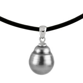 Splendid Pearls Sterling Silver Tahitian Pearl Pendant Necklace