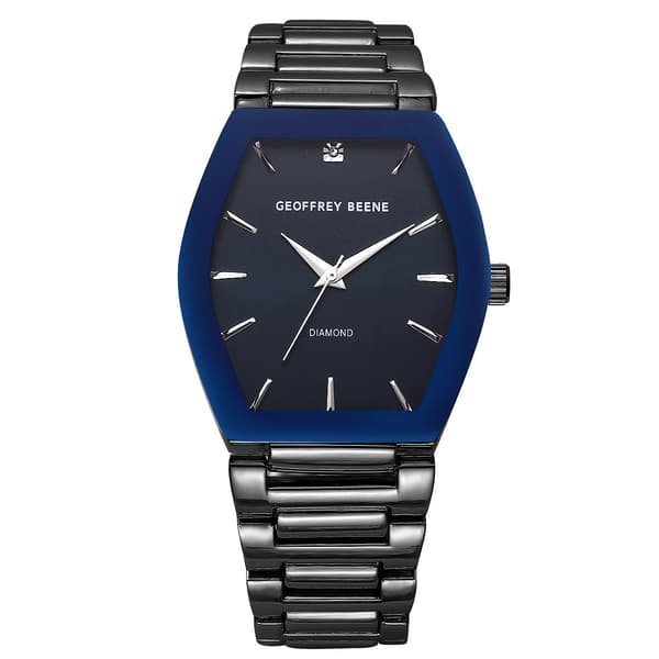 Mens Geoffrey Beene Gunmetal-Tone Diamond Watch - GBA0037GU - image 