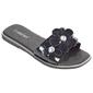 Womens Ashley Blue Rhinestone Flower Band Slide Sandals - image 2