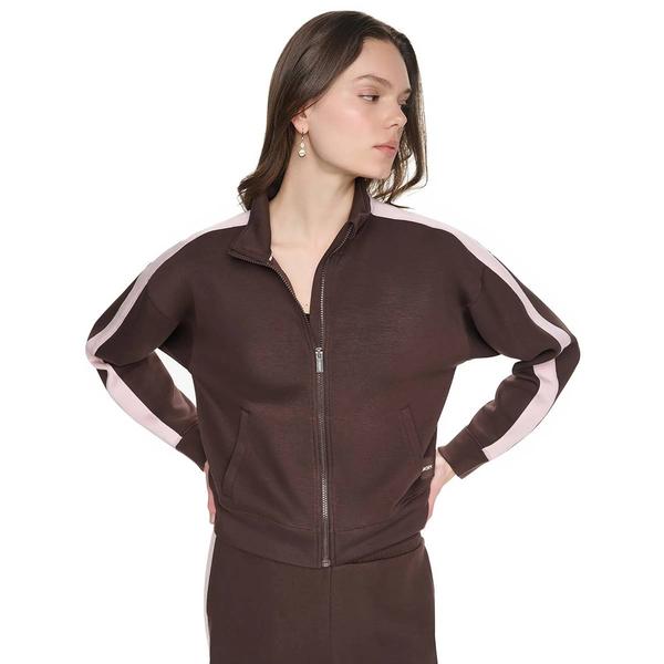 Womens DKNY Sport Highline Scuba Side Stripe Full Zip Jacket