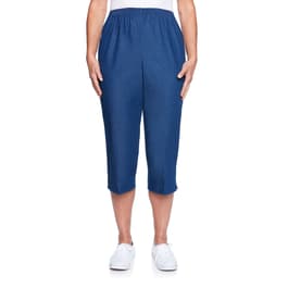 Plus Size Alfred Classics  Dunner Denim Pull On Capri Pants