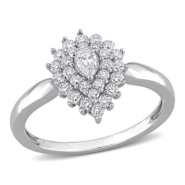 Diamond Classics(tm) 14kt. White Gold 1/2ctw. Diamond Teardrop Ring