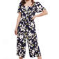 Womens Luxology Short Sleeve Square Neck Floral Jumpsuit - image 3