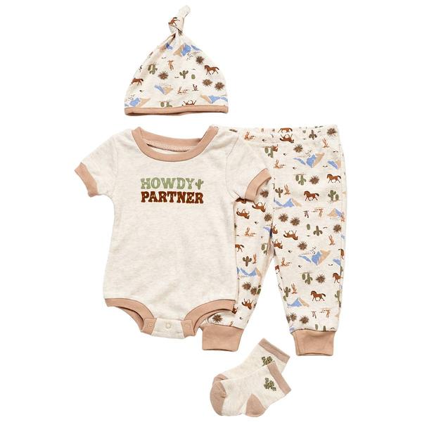 Baby Boy (NB-6M) Baby Essentials 4pc. Howdy Partner Set - image 