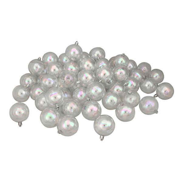 Northlight Seasonal 60pc. Clear Iridescent Shatterproof Ornaments - image 