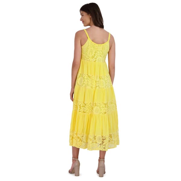 Petite Robbie Bee Sleeveless Gauze Floral Lace Midi Dress