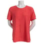 Womens Emily Daniels Short Sleeve Textured Tee with Band Trim - image 1