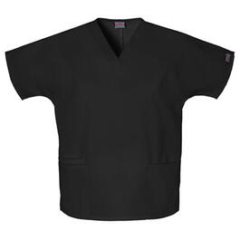 Plus Size Cherokee Work Wear V-Neck Top - Black