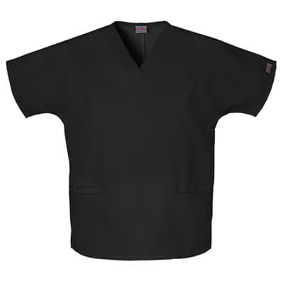 Womens Cherokee Work Wear V-Neck Top - Black