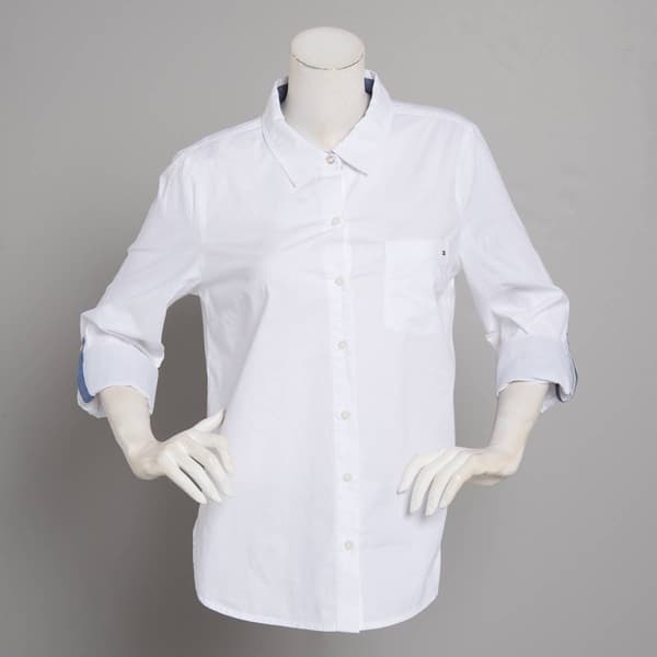 Womens Tommy Hilfiger Sport 3/4 Roll Tab Sleeve Solid Top