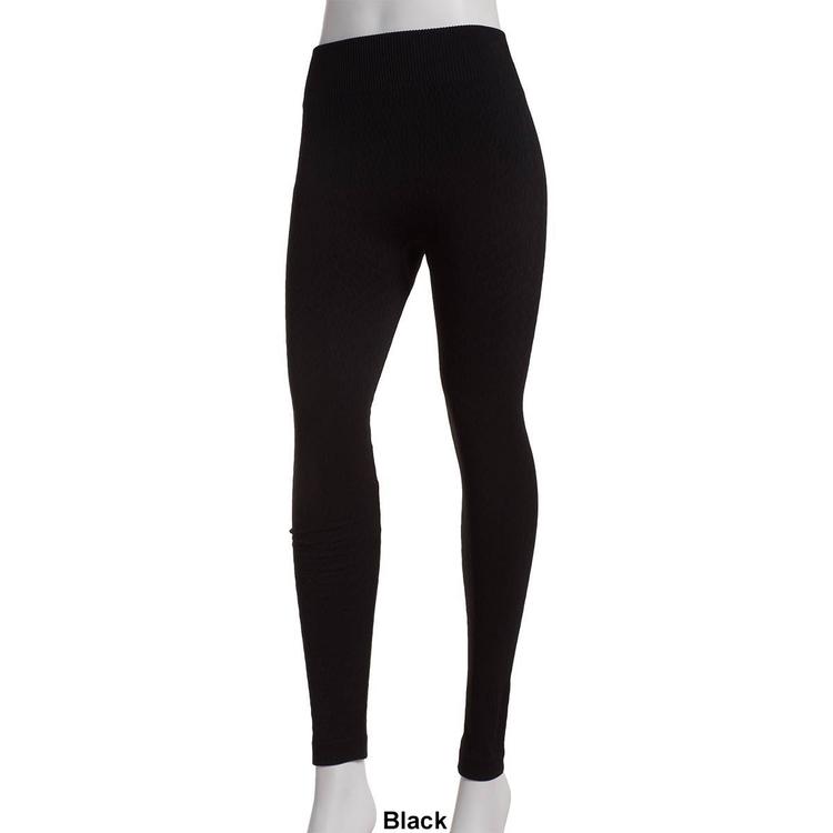Womens Runway Ready Fleeced Lined Textured Zigzag Leggings