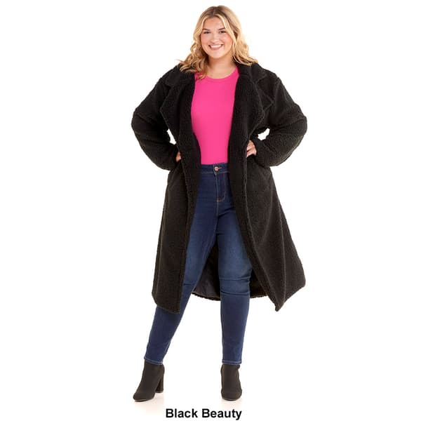 Juniors Plus Jolie &amp; Joy Long Fit Teddy Coat