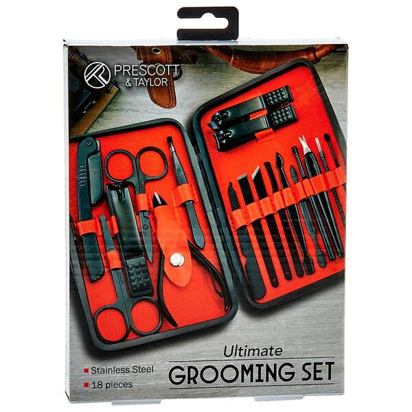18pc. Red & Black Manicure Kit - image 