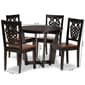 Baxton Studio Salida 2-Tone Dark/Walnut Brown Wood 5pc Dining Set - image 9