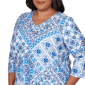 Plus Size Alfred Dunner Mykonos 3/4 Sleeve Medallion Blouse - image 5