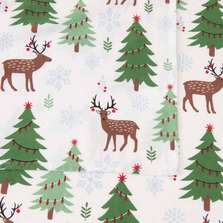 Freshfolds Premium Cotton Trees & Deer Winter Bed Sheet Set