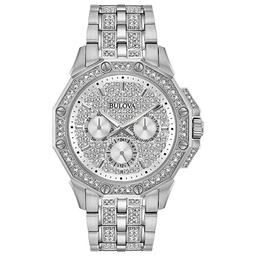 Mens Bulova Pave Multi-Function Bracelet Watch - 96C134