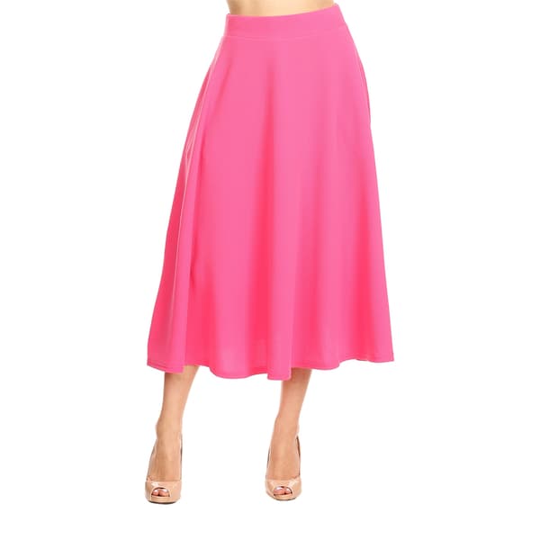 Womens White Mark Flared Midi Skirt with Pockets