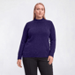 Plus Size Napa Valley Long Sleeve Solid Mock Neck Sweater - image 3