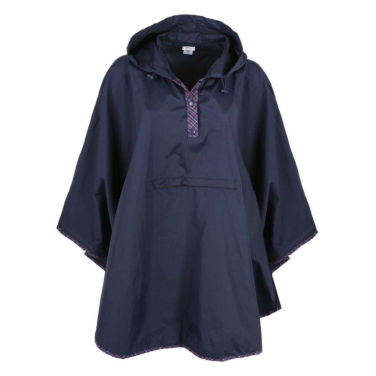 Womens Capelli New York Poncho with Plaid Trim
