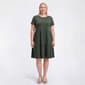 Womens Architect® Short Sleeve Solid Tiered A-Line Dress - image 2