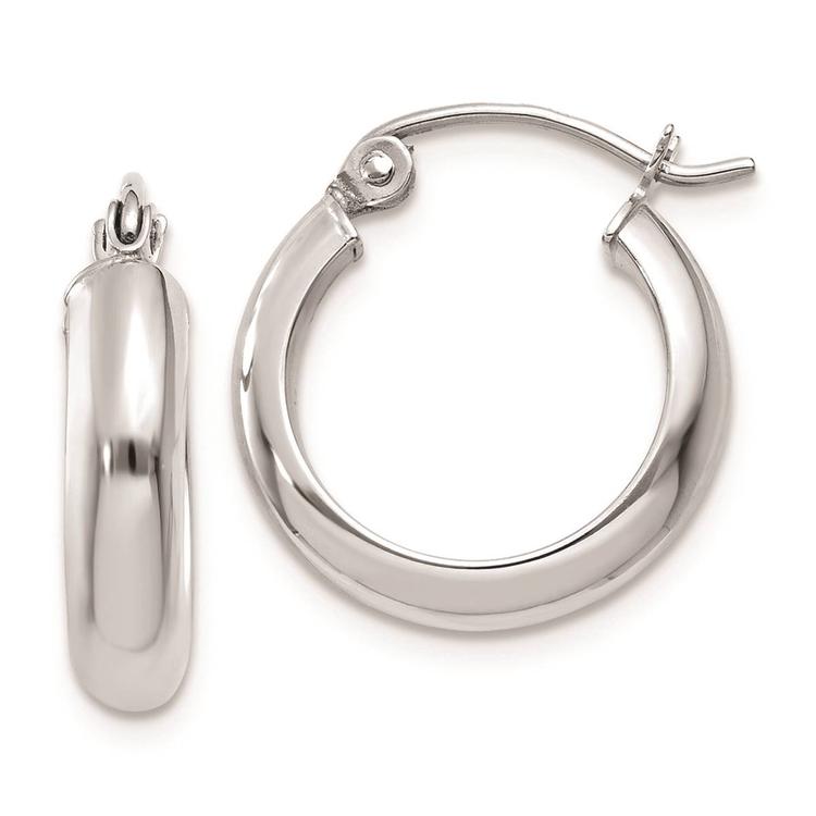 Gold Classics(tm) 14kt. White Gold 19x4mm Hoop Earrings