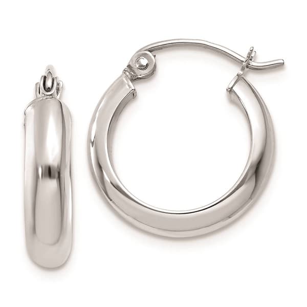 Gold Classics(tm) 14kt. White Gold 19x4mm Hoop Earrings - image 