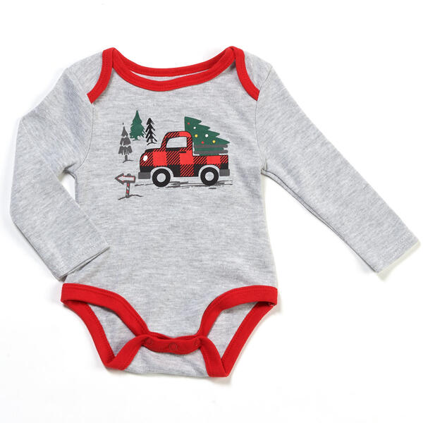 Baby Boy &#40;3-9M&#41; Baby Essentials Christmas Truck Bodysuit - image 