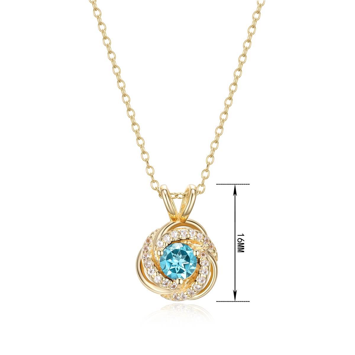 Forever Facets 18kt. Gold Topaz Love Knot Necklace