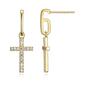 Forever Facets 18kt. Gold Plated Cross Post Drop Earrings - image 1