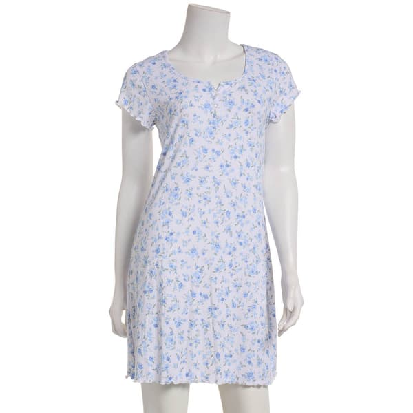 Plus Size Laura Ashley(R) Short Sleeve Mini Bouquets Nightshirt - image 